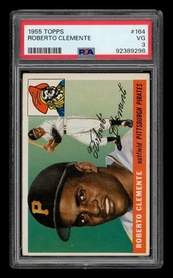 1955 Topps Set-Break #164 Roberto Clemente PSA 3 en muy buena condición Foto 1 de 3