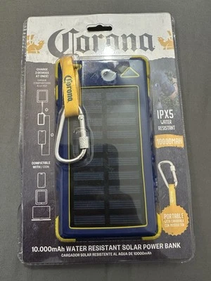 Corona 10000 Mah Portable Water Resistant Solar Power Bank Shock Proof NEW - Image 1 of 4