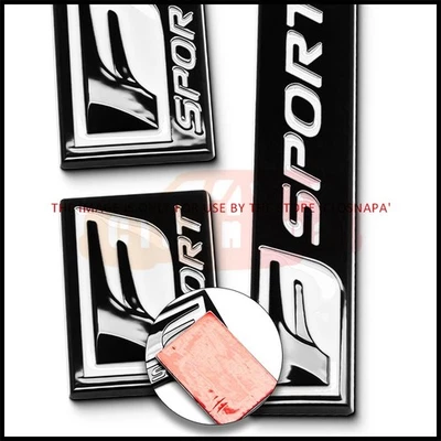 For IS-F GS F RC IS250 350 Gloss Black F-Sport Emblem Fender Rear Side Badge 3Pc Foto 1 de 4