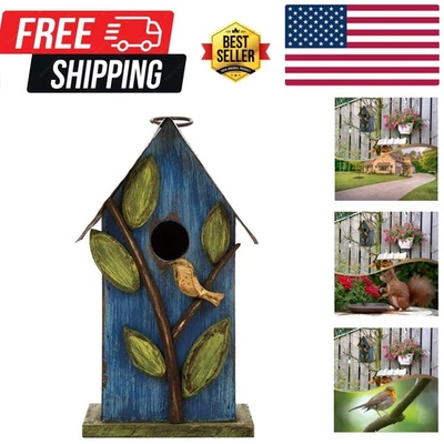 Elegante pajarera rústica de 9,7"" H - Diseño fácil de limpiar para su paraíso al aire libre Foto 1 de 4