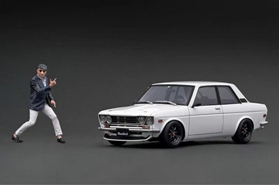 Limited 1 18 IG3303 Datsun Bluebird 510 White With Ken Yokoyama Ignition Model B - Image 1 of 4
