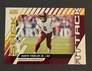 2025 Score Football Card Sack Attack Gold Dante Fowler Jr. Washington Commanders - Foto 1 di 2