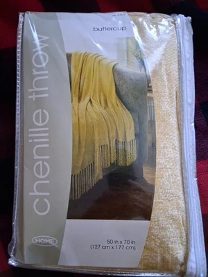 Manta Chenille Throw (Buttercup) 50" x 70" [NUEVA] Foto 1 de 4