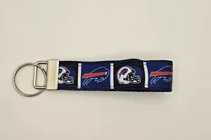 Handcrafted Key Chain Wristlet NFL Bufallo Bills Blocks NEW - Picture 1 of 3