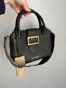 Burberry Black Grainy Leather Small Buckle Tote Bag - Picture 1 of 16