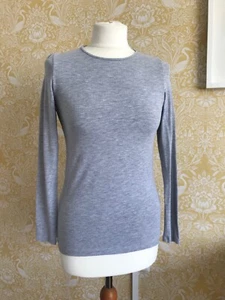 PURE Collection - Long Sleeve T-Shirt - Grey Marl - Modal - Size 10 - Picture 1 of 6