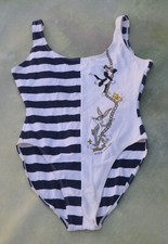 1994 Looney Tunes Bugs Bunny Duffy Duck Tweety Bird Women's Swimsuit Size 11/12.