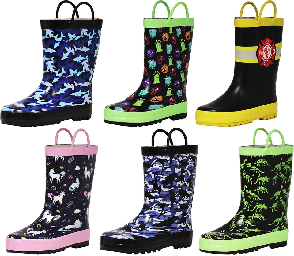 Norty Toddlers Big Kids Boy's Girl's Waterproof Rubber Rain Boots - Image 1 of 1