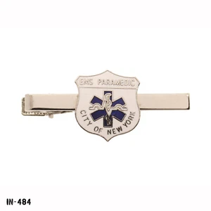EMT EMS NYC New York City Sanitäter silberfarbene Krawattennadel ~ Clip Gemsco USA NOS - Bild 1 von 1