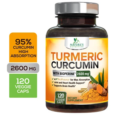 Curcumina de Cúrcuma con Bioperine 2600mg Cápsulas de Alta Absorción Triple Fuerza Foto 1 de 4