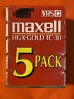 Maxell Tc-30 Vhs-C Camcorder Hgx Premium High Grade Video Cassette 5 Pack New