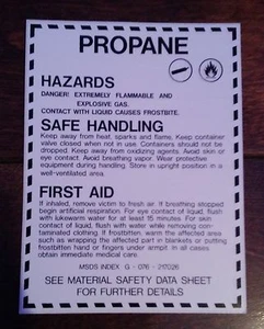 Safety Sign Propane WHMIS Label 3" x 4" 50/pack - Picture 1 of 1