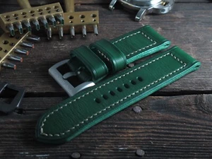 Handgefertigtes "Foresta" grünes Leder Uhrenarmband VDB Panerai GPF 28,27,26,24,22mm - Bild 1 von 12