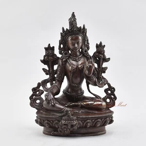 Fine Quality Hand Carved Green Tara / Dolma Copper Statue from Patan, Nepal - Picture 1 of 4