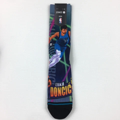 Stance NBA Luka Doncic Fast Break Dallas Mavs Casual Crew Unisex Socks Men L NEW Cover