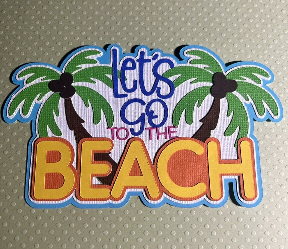 Título troquelado de álbum de recortes de playa "Vamos a la playa". Hecho a mano. Foto 1 de 1