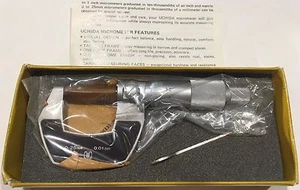 Uchida No. 125 Outside Micrometer, 0-25mm Range, 0.01mm Graduation - New - Picture 1 of 4