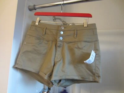 NWT women's high rise cheeky cuffed shorts love fire Size 9 olive color - Image 1 of 4