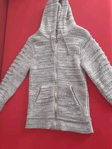 Club Ju Woll-Jacke / Strickjacke, Kapuze, Taschen, Grau, Größe S - Bild 1 von 12