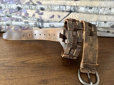 Cinturón Express Jeans Marrón Cuero Genuino Italiano - Hecho en Italia - Mujer Talla L Foto 1 de 4