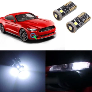 2 Xenon White LED Bulbs for 2015-17 Ford Mustang Parking Front Sidemarker Lights - Picture 1 of 10