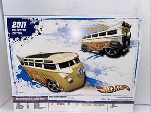 Tarjeta impresa Hot Wheels 2011 edición coleccionista 8X11 Volkswagen T1 autobús de arrastre rara - Imagen 1 de 6