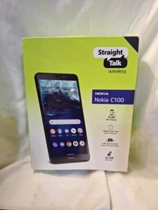 Straight Talk NOKIA C100 32GB Black Prepaid Smart Phone, Locked to Straight Talk - Picture 1 of 5
