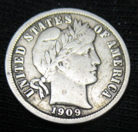 1909-O Silver Barber Dime From Private Silver Coin Collection Lot S-30 Cover