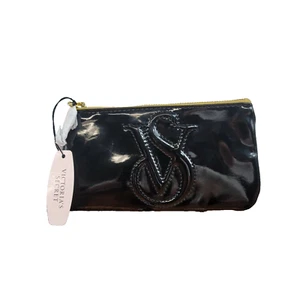 Victoria's Secret Coin Purse Wristlet Cosmetic Key Chain Phone Case Bag Black - Picture 1 of 3
