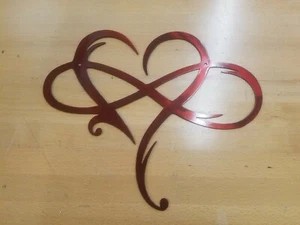 Infinity Heart Metal Wall Art Plasma Cut Home Decor Gift Idea  - Picture 1 of 1