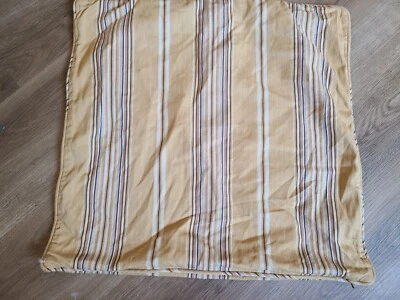 Pottery Barn "Yellow/Tan Striped" 18" Linen Pillow Cover - Image 1 of 4
