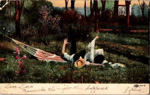 Vintage Post Card Set Lovers on Hammock 1907 1908 - Picture 1 of 4