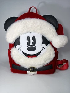 Disney Parks Christmas Santa Mickey Mouse Mini Backpack - Red Loungefly 2019 - Picture 1 of 9