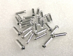 25 PALANCAS DE CAMBIO DE BICICLETA PUNTAS DE CABLE DE FRENO TAPAS EXTREMOS ENGARZADOS PLATA - Imagen 1 de 2