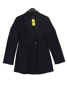 Karen Millen Women's Blazer UK 8 Blue Cotton with Elastane, Polyester Overcoat