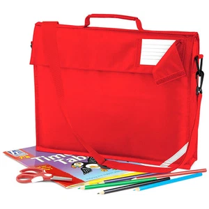 QUADRA A4+ KIDS UNISEX SCHOOL BOOK BAG WITH STRAP SATCHEL 5 COLOURS QD457 - Picture 1 of 6