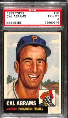 1953 TOPPS #98 CAL ABRAMS PSA 6 EX-MT 22960946  - Image 1 of 3