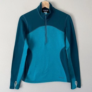 Patagonia Capilene 4 Expedition Weight Zip Pullover Top Womens S Teal Blue/Green - Picture 1 of 15