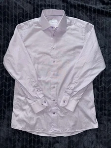 Eton Men’s Button Up Shirt Contemporary Purple Long Sleeve Dress Woven Sz 16 - Picture 1 of 8