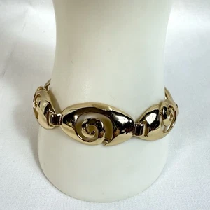 Vintage Bracelet Gold Tone Segmented Mid Century 50's 60's Retro 7.25" - Picture 1 of 7