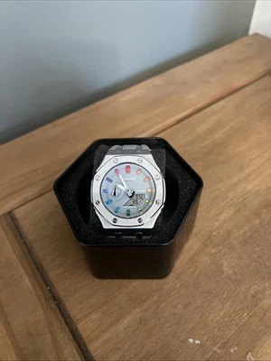 Casio G-Shock Custom Watch Rainbow Dial Grey Face Grey Strap - Image 1 of 4