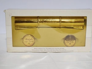 VTG Hallmark Signature Keepsake Gift Birth Certificate Holder First Tooth & Curl - Picture 1 of 6