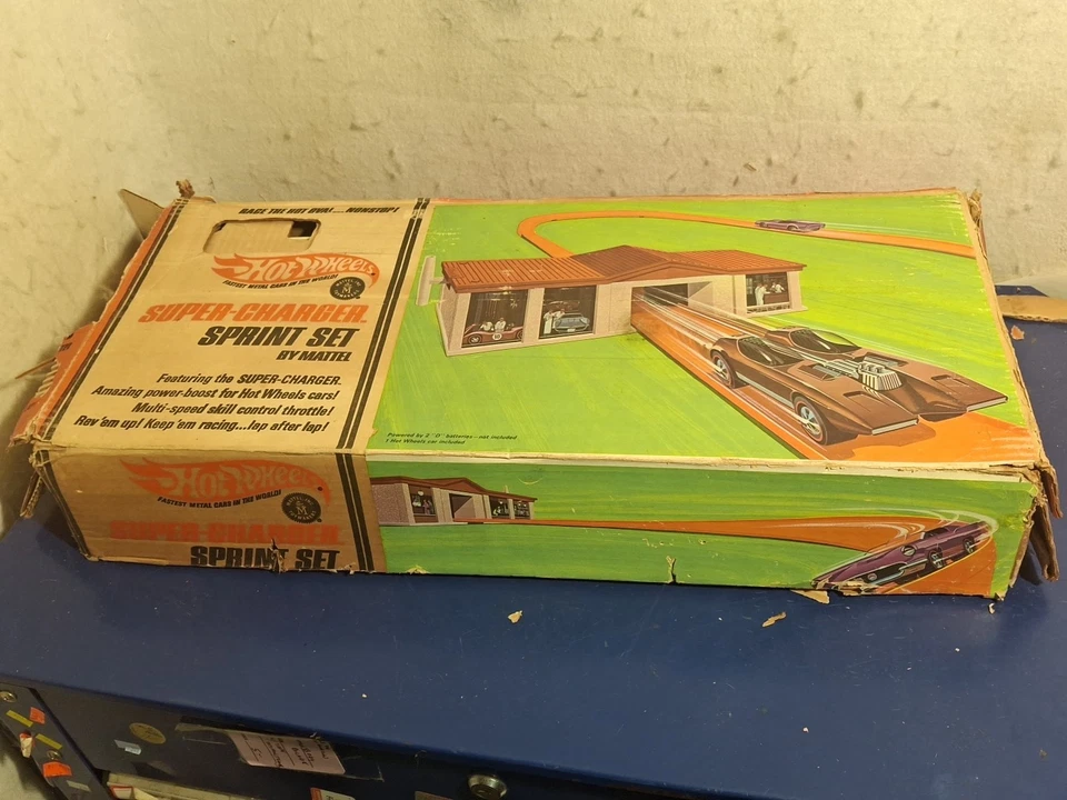 Juego de Supercargador Sprint Mattel Hot Wheels 1968 vintage con extras Foto 1 de 4