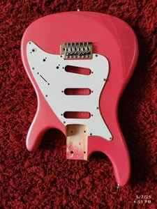 Vintage 1980's Assassin Metallic Bubble Gum Pink Electric Guitar Body - Picture 1 of 9