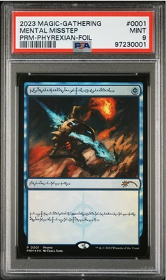 MTG Magic FOIL Promo Mental Misstep Beadle Grimm Phyrexian Text PSA 9 Mint 2023 - Image 1 of 3
