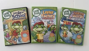 Leap Frog DVD Lot - Let’s Go to School, Letter Factory, Talking Words Factory - Picture 1 of 1
