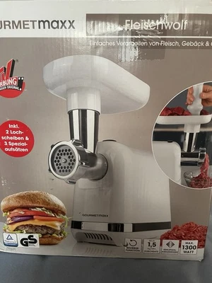GOURMETmaxx 13440/v2 Fleischwolf elektrisch Würstfüller Wurstmaschine 1300W - Bild 1 von 4