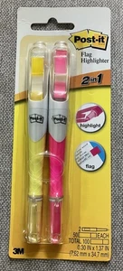Post-it Flag Textmarker 2er Pack rosa und gelb je 50 Fahnen - Bild 1 von 4