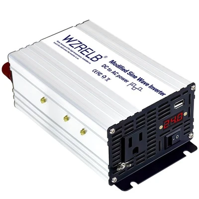 600W Modified Power Inverter 24V to 120V Power Converter Car Truck Motor RV Home - Image 1 of 4