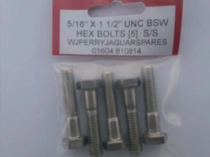 HEX HEAD BOLTS 5/16" X 1 1/2" UNC   A2 STAINLESS X 5 - Picture 1 of 1
